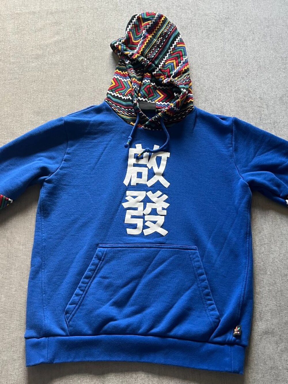 Adidas Pharrell Williams Hoodie Men M Blue Multicolor Sweatshirt Solar Hu Aztec